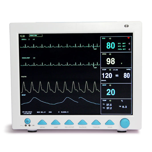 12.1 Inch ICU CCU Vital Signs Patient Monitor 6-parameter ECG RESP NIBP SPO2 TEMP PR